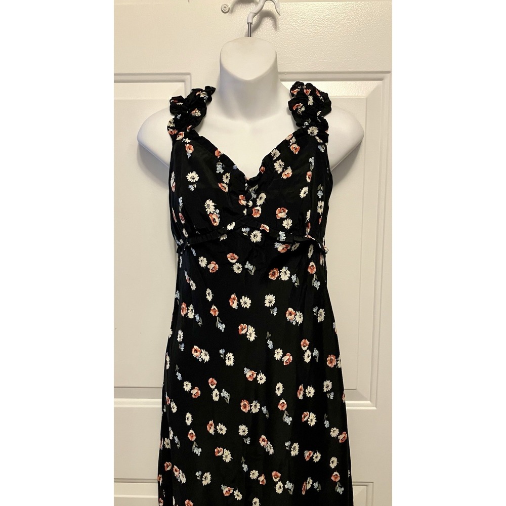 Gap NWT‎ Women’s Black Floral Maxi Dress Size XS Smocked